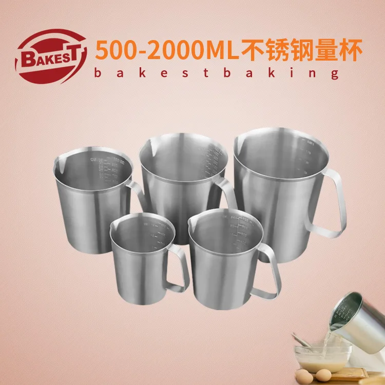 

BAKEST Stainless Steel Liquid Measuring Cups With Handle Kitchen Measuring Tools Multi Sizes For Selection