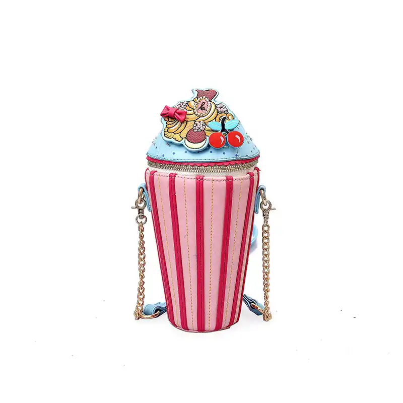 Women Girl/'s Ice Cream Shaped Round Chain Crossbody Bags Purse Stylish Present