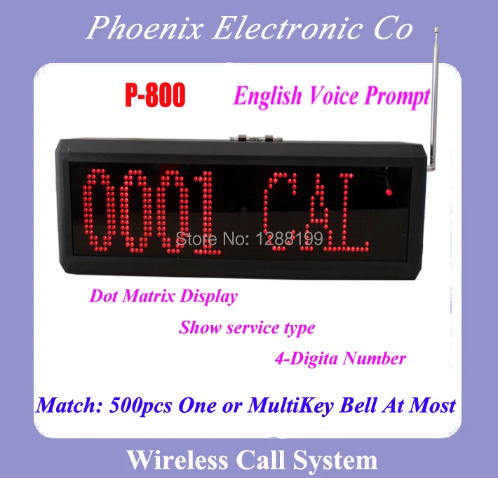 Number Counter Display Show Restaurant Table Number For Wireless Waitress Call System English Voice Prompt