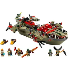 Chimaed Mini Block Crocodile command ship Building Bricks Cragger Compatible legoed Toy For Children