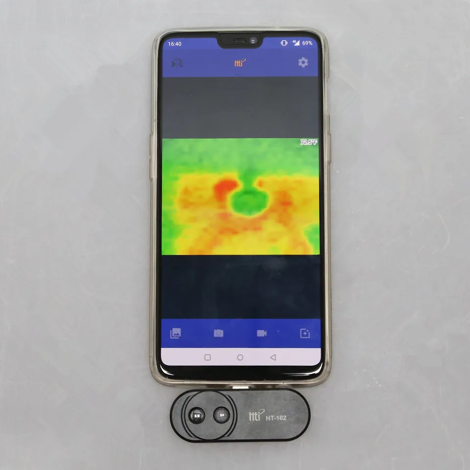 

Hti HT-102 Mobile Phone Thermal Infrared Imager Support Video and Pictures Recording Face Detection Imaging Camera For Android