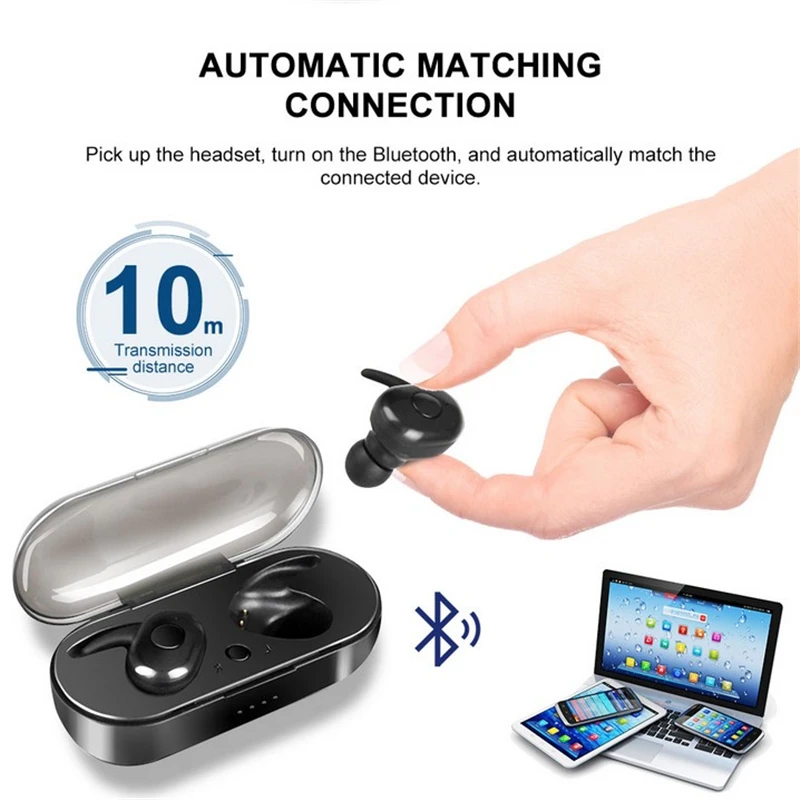 Водонепроницаемые спортивные беспроводные наушники TWS IPX5 Bluetooth V5.0