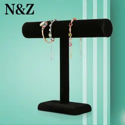 N & Z Высокий Черный Бархатный браслет цепочка часы T-Bar Стойки Ювелирные изделия Жесткий Дисплей Подставка держатель ювелирные изделия