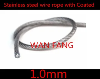 

100 meters Diameter 1.0mm Stainless Steel Wire Rope With PVC Plastic Coated Transparent (0.8MM Wire Rope With 0.2MM Coating)