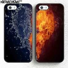 KETAOTAO Пара воды с огнем влюбленных Двойное сердце соответствующий чехол для телефона s для iPhone 5S 6S 7 8 Plus X Чехол Мягкий ТПУ резиновый силиконовый