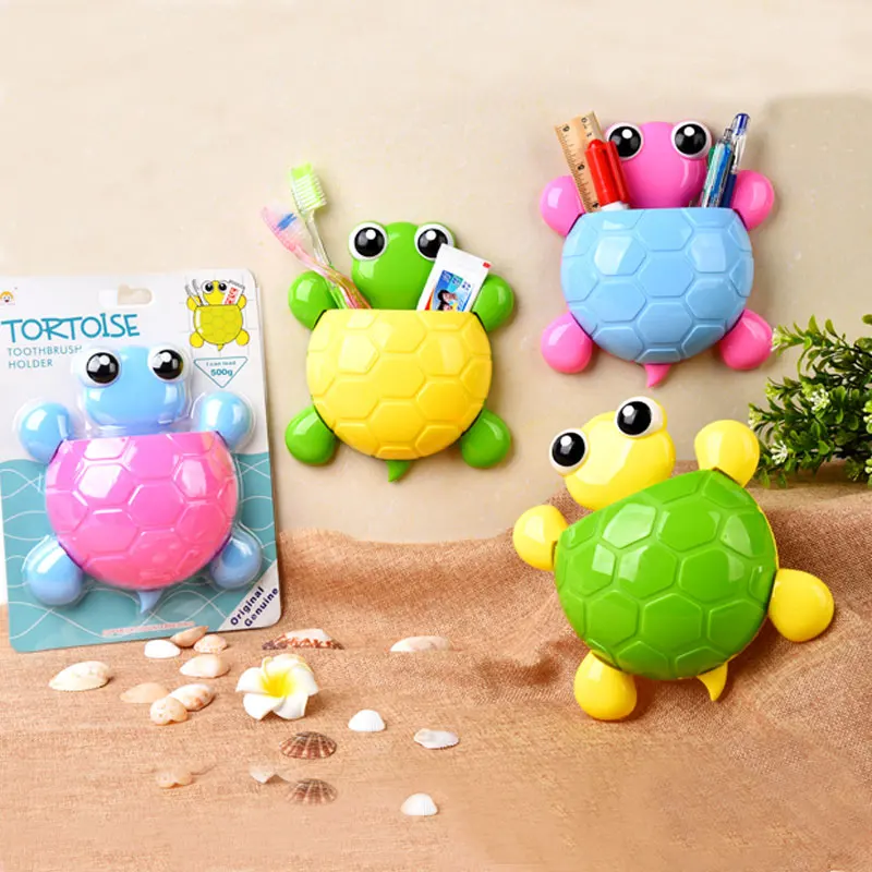 Cartoon Toothbrush Holder Suction Wall Mounted Kid Toothpaste Rack Bathroom Storage Shelves Box Home Containers Accessories