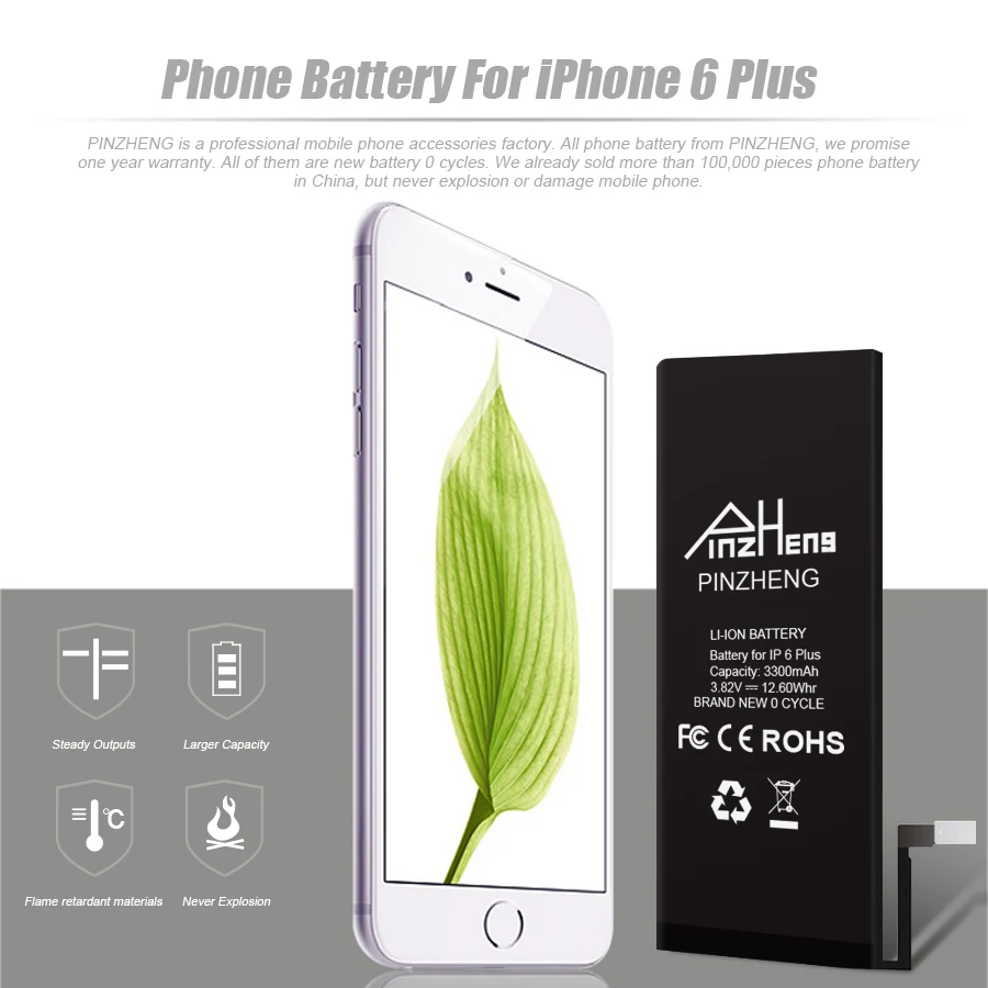 PINZHENG аккумулятор для мобильного телефона на 3300 мАч для iPhone 6 Plus, набор инструментов большой емкости, сменные батареи