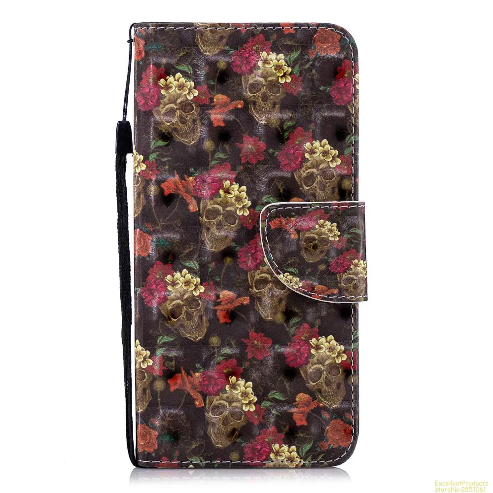 

3D Painted Glossy leather wallet phone case For Apple iphone X XS / iphone 6 6s plus/ iphone 7 8 plus cover tok husa etui fundas
