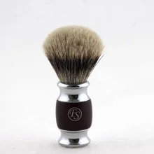 FS-# PUP21-RW08/BE08, высокая горная белая кисточка для бритья из барсучьего волоса с деревянной и металлической ручкой, узел 21 мм+ подставка
