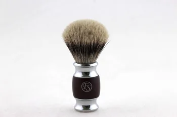 

FS-#PUP21-RW08/BE08, High Mountain White Badger Shaving Brush with Wood & Metal Handle, Knot 21mm+FREE STAND+FREE SHIPPING