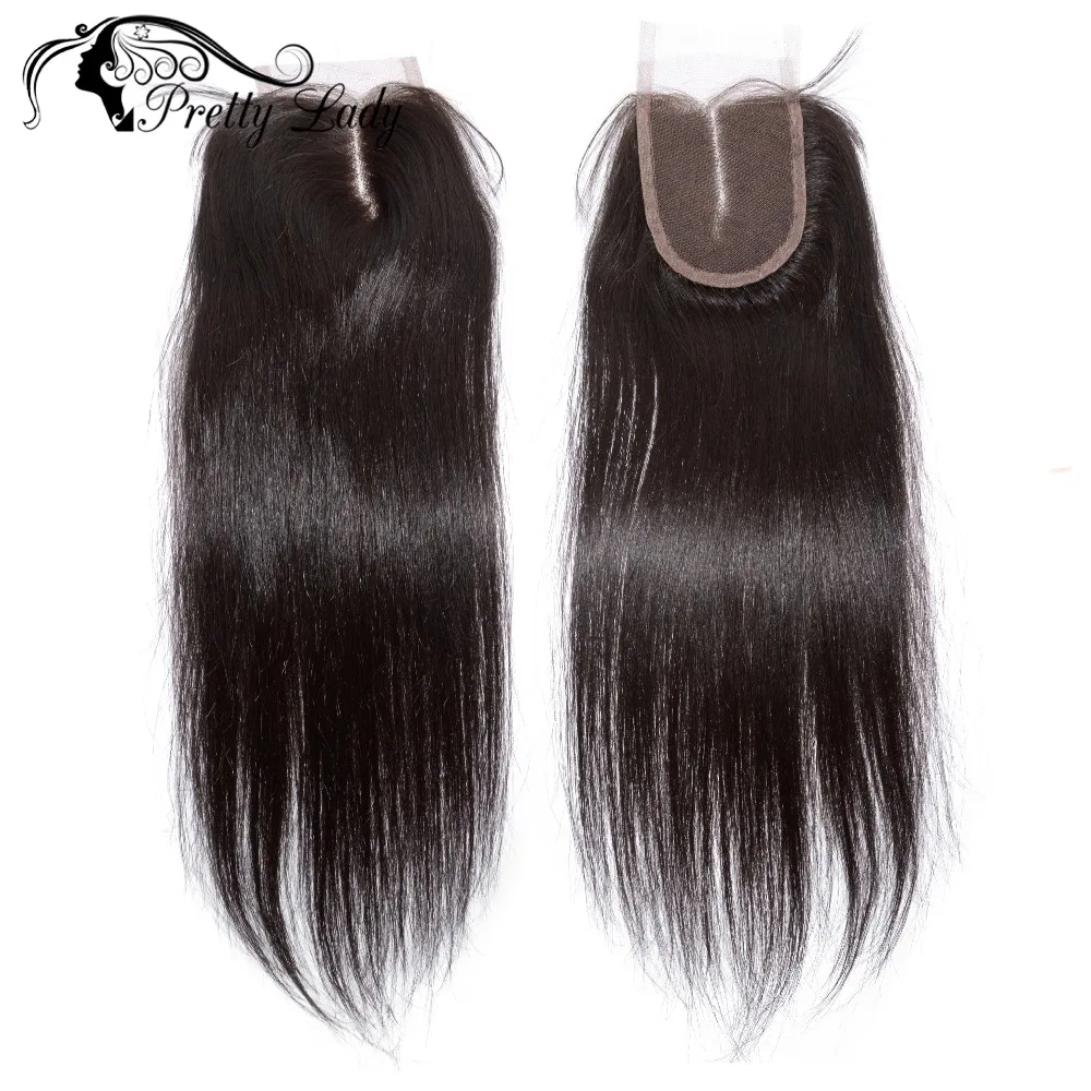 

Pretty Lady Hair Unprocessed Peruvian Lace Closure Straight 4x4 Peruvian Virgin Hair Straight Hair Closures 8A Straight Closures