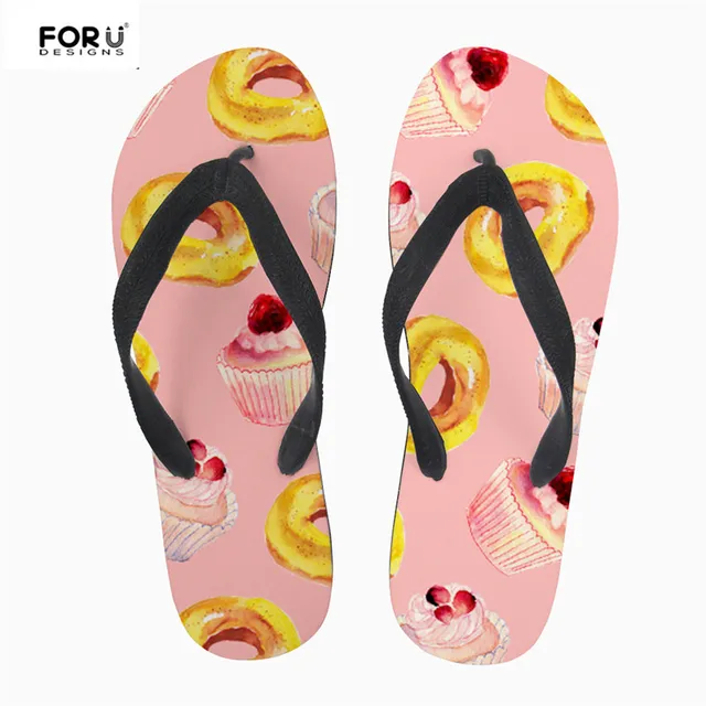 peach colored flip flops