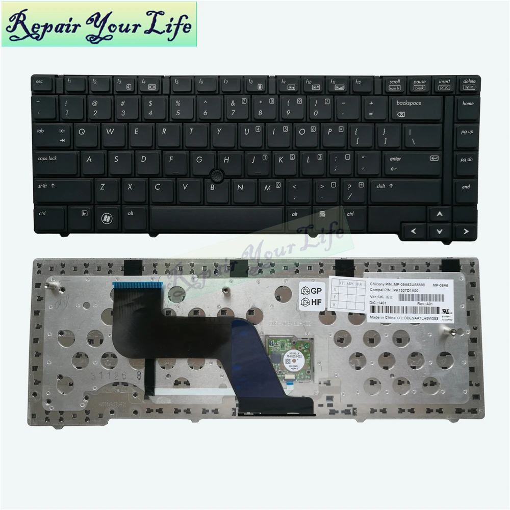 Клавиатура для ноутбука hp Elitebook 8440P 8440W 8440 американская английская версия черная