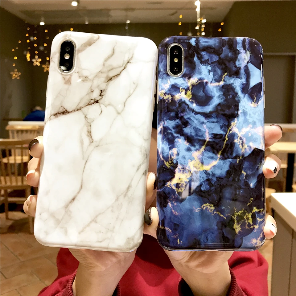 Fundas для iPhone 7 Силиконовый ТПУ чехол X 6 S 8 Plus роскошный под мрамор iphone XR XS MXA Coque Carcasa |