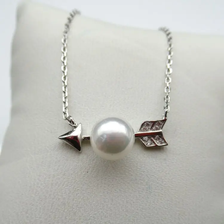 

MADALENA SARARA 925 Sterling Silver and 9mm AAA Freshwater Pearl Pendant Necklace Fashion Style Chain Necklace