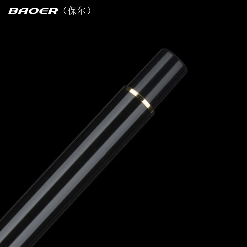 Роскошная черная 0 5 мм металлическая шариковая ручка Baoer 801 Золотая клипса