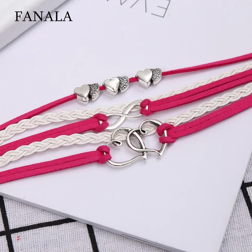 

Heart Women Handmade Love Men 8 Letter Multilayer Braided Bracelets Jewelry
