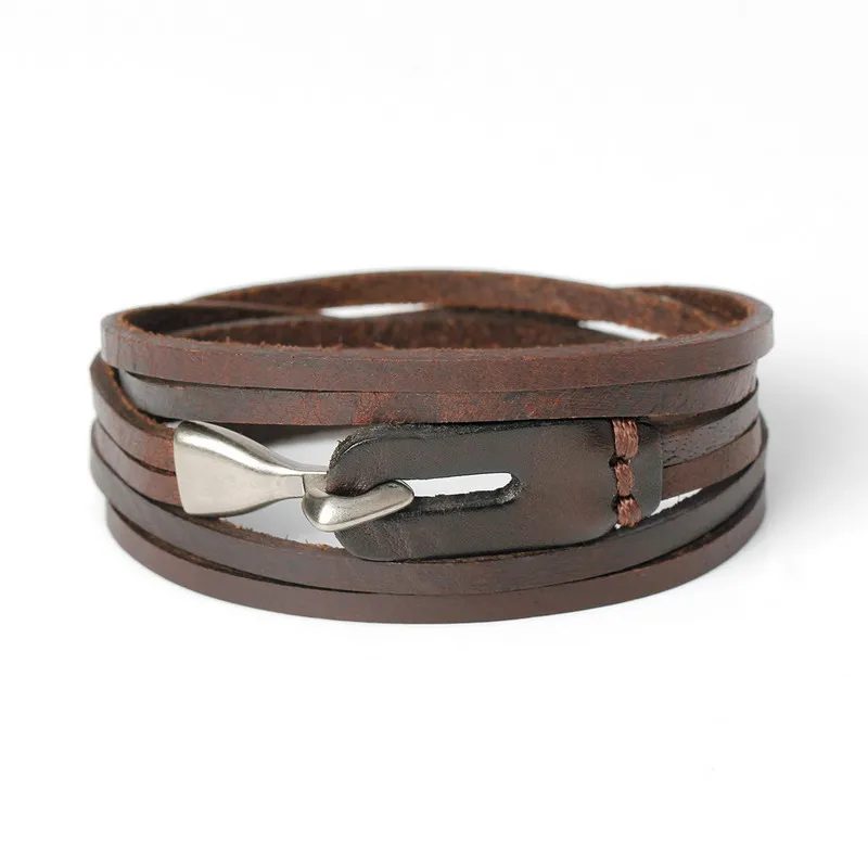 XQNI новые модные туфли из натуральной кожи браслеты крючки для Для мужчин Для женщин популярные рыцарская храбрость повязки Шарм Браслеты& браслеты для запястья - Окраска металла: Brown