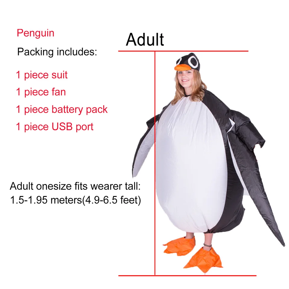 Надувной костюм пингвина для женщин и мужчин, для взрослых, вечерние, карнавальные, косплей, платье, костюм на Хэллоуин, Рождество, Пурим, Гар, для мужчин, для сцены, клуба - Цвет: Penguin