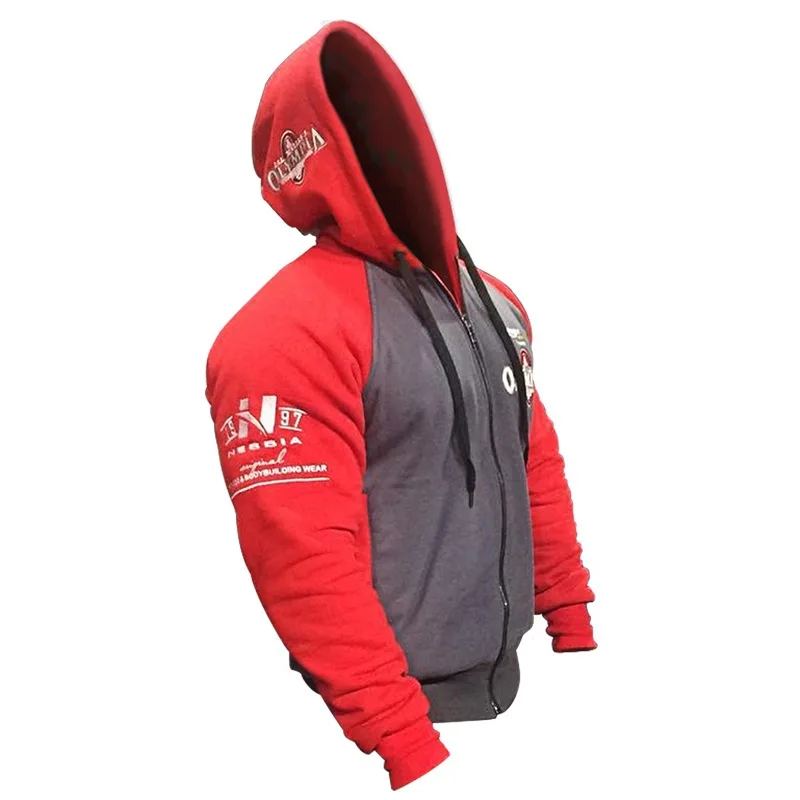 New Men Gyms Hoodies Gyms Fitness Bodybuilding Sweatshirt Zipper Sportswear Male Workout Hooded Jacket Clothing