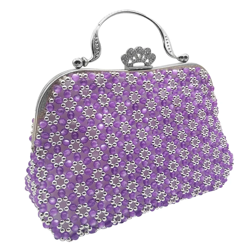 DIY Art& Crafts Flower Beaded Bag Kit Bead Handbag Making Supplies with Tools and Tutorial With Metal Purse Bag Frame
