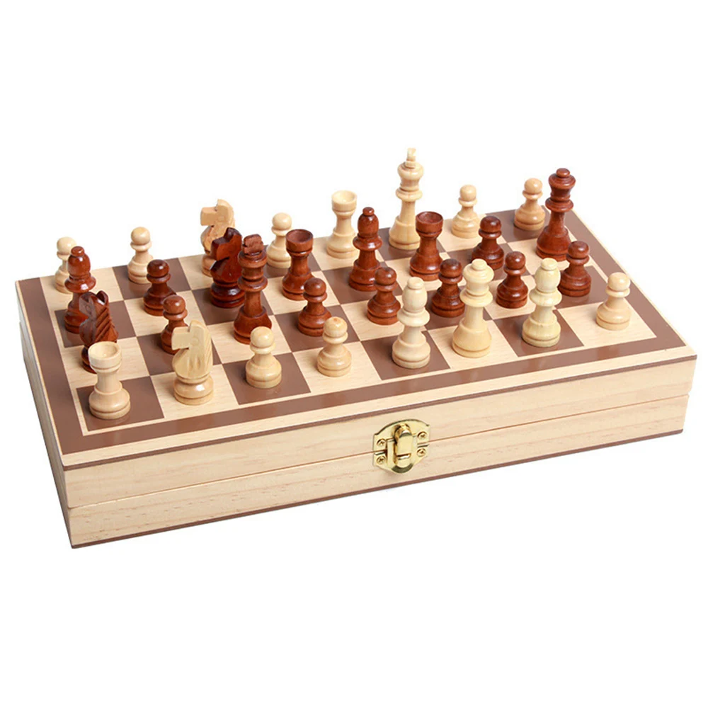 Деревянные шахматы игрушки набор деревянные головоломки шахматы складные шахматная доска шахматы международный шахматный