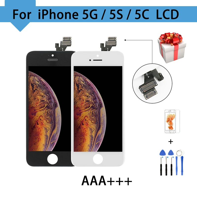 

AAA Quality For iPhone 5 5S LCD Display Touch Screen Digitizer Assembly Replacement 100% Tested Free Tool For iPhone se LCD