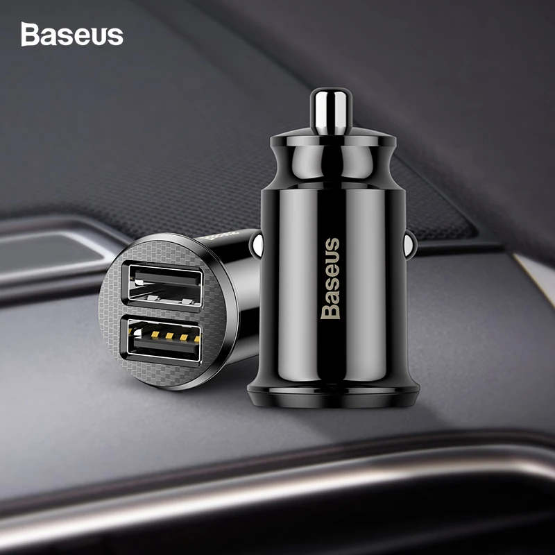 Baseus Mini Car Charger For iPhone x Samsung s10 Xiaomi mi 9 3.1A Fast Car Charging USB Car
