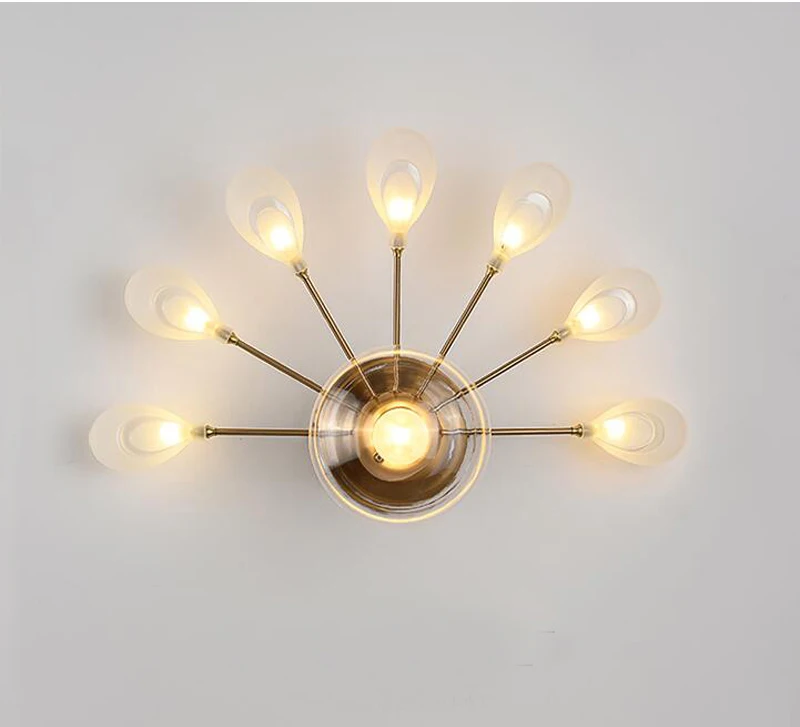 

Phube Lighting Post-modern Creative LED Wall Lamp Bedside Bedroom Walkway Wall Light Straw Hat Sconce Home Lighting
