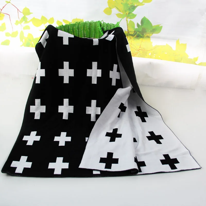 

free shipping 100*65cm Newborn 100% Cotton knitted blanket cartoon baby blanket Plaid For Bed Sofa Bath Towels Play Mat Gift