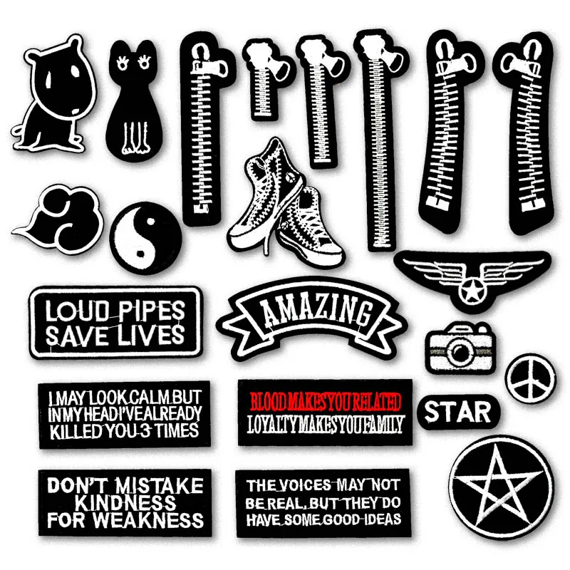 

AMAZING ZIPPER STAR SHOE DIY Cloth Badges Mend Decorate Iron On Patch Clothes Apparel Sewing Decoration Applique Sew On Patches