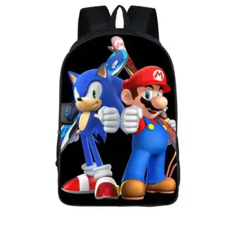 

Anime Character Mario Sonic Printing Backpacks for Teenager Girls Boys School Bags Super Funny Toddlers School Backpack Kids Bag