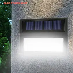 2 шт. 6 светодиодный солнечный датчик настенный светильник индукционный коридор Проходная лестница свет Водонепроницаемый Открытый Сад