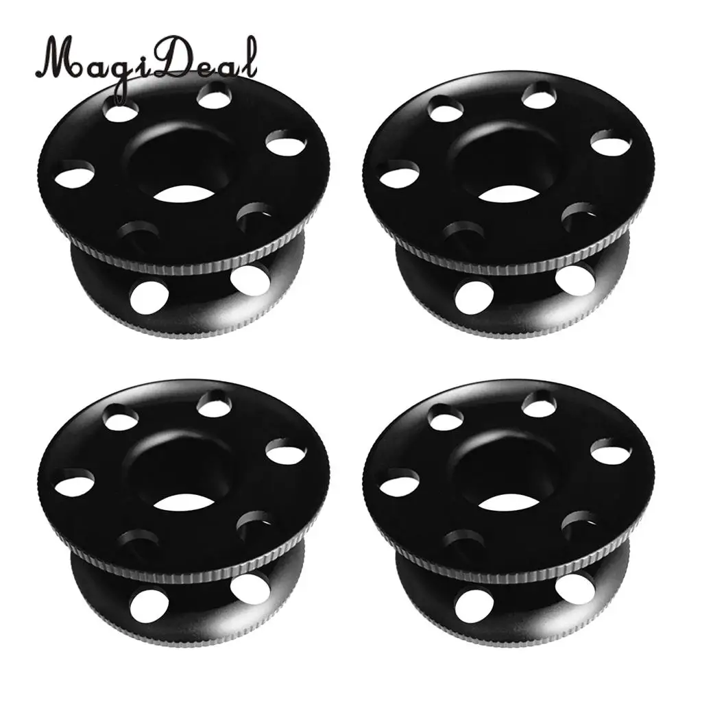 

MagiDeal 4 Pieces Aluminum Scuba Diving Finger Spool Dive Reel Empty Guide Line Spool