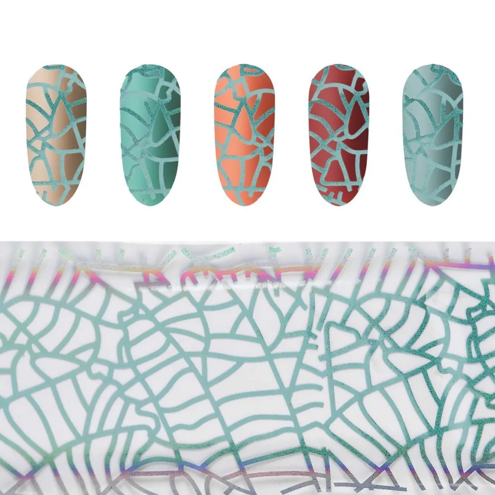 

1 Roll 4*100cm 3D Nail Stickers Holographic Laser Nail Foil Retro Geometric Flowder Sliver Star Nail Art WaterTransfer
