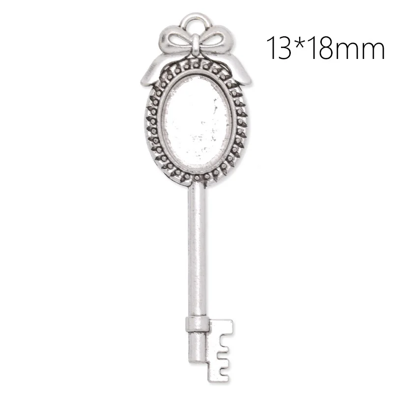 Vintage style antique bronze plated zinc alloy pendant tray settings to fit 18*25 mm oval cabochon-C3941