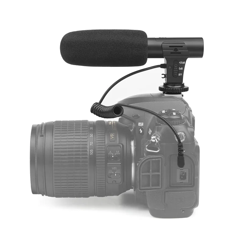 Универсальный Профессиональный шумовой микрофон с шумоподавлением студийный Стерео Микрофон Студийный микрофон для интервью/записи/выступления для DSLR/DV