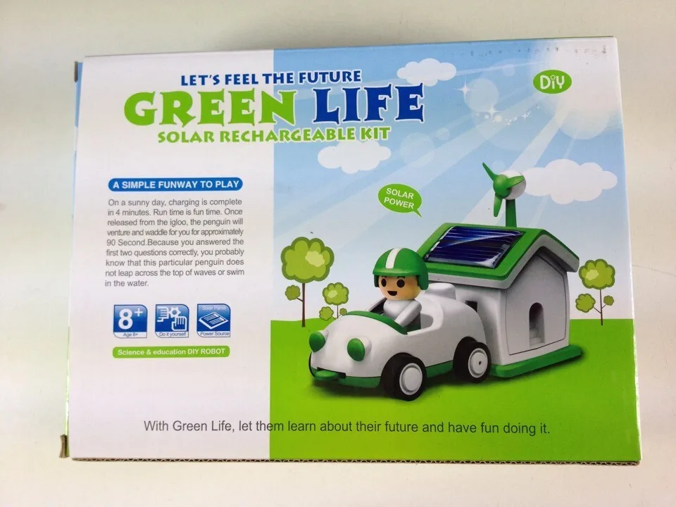 Смешные солнечной игрушка давайте чувствовать будущее green life Солнечный Перезаряжаемые комплект