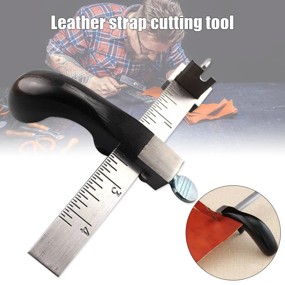 

Professional Leather Strap Cutter Aluminum Handle Craft Art Hand Cutting Tool Durable Accessories FPing