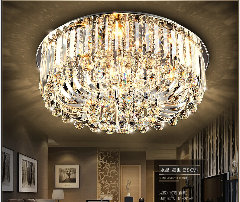 

Free Shipping Modern Ceiling Lamp Dia800/Dia680/Dia500*H300mm K9 Crystal Ceiling Lamp crystal , Home Decoration Crsytal Lighting
