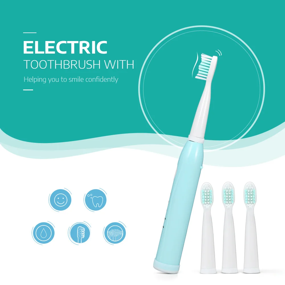 Электрический Зубная щётка с 4 сменные насадки для щёток