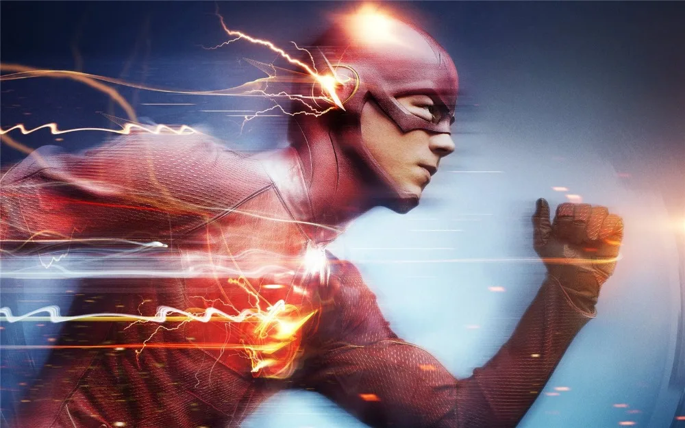 Art Silk Movie Poster Wall Decor - barry allen the flash 80x60cm | Дом и сад