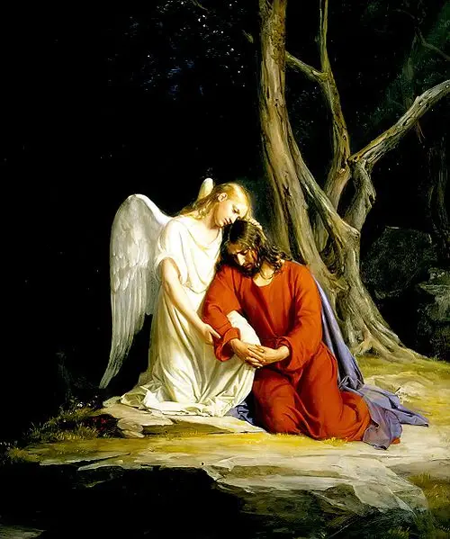 

GOOD ART -Christian Jesus Christ decor art - An angel comforting Jesus before his arrest in the Garden of Gethsemane print art