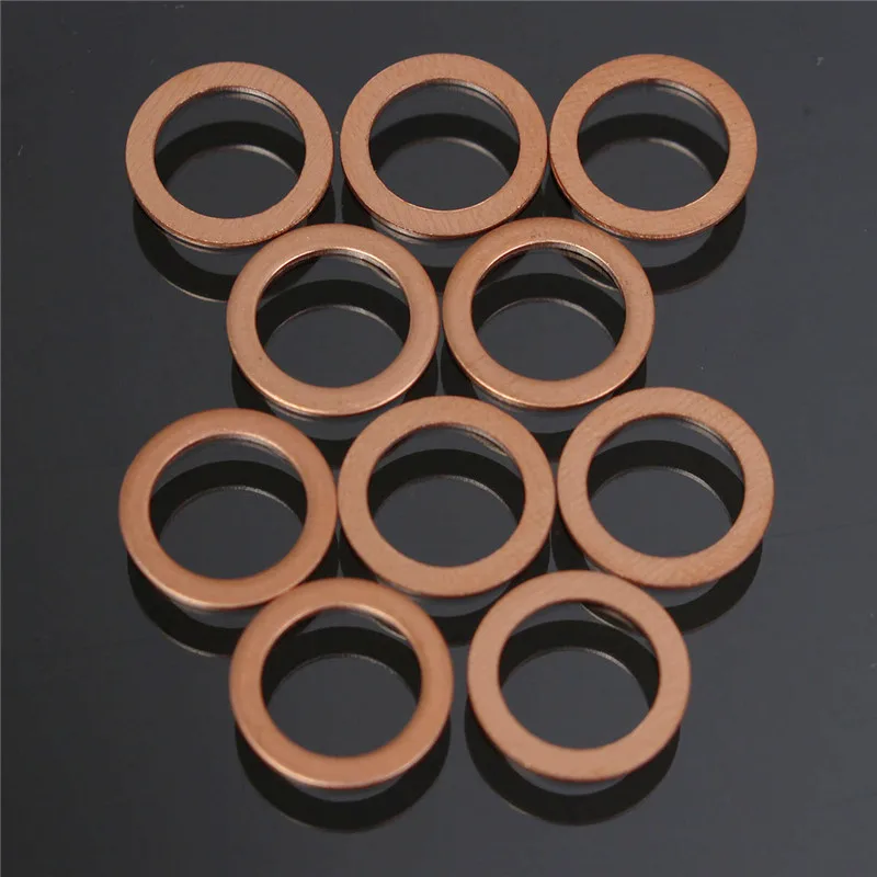 MTGATHER 10pcs Standard Braided Clutch Brake Hose Banjo Seal Copper