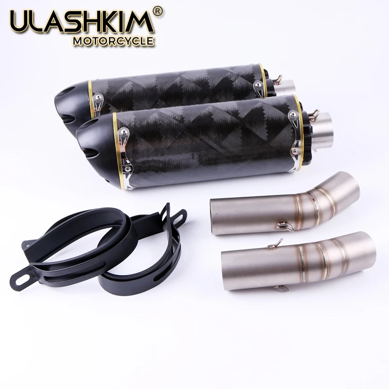 

Motorcycle Exhaust full system middle link pipe + Muffler for DUCATI 696 2008-2014 796/795 2010-2014 Slip On