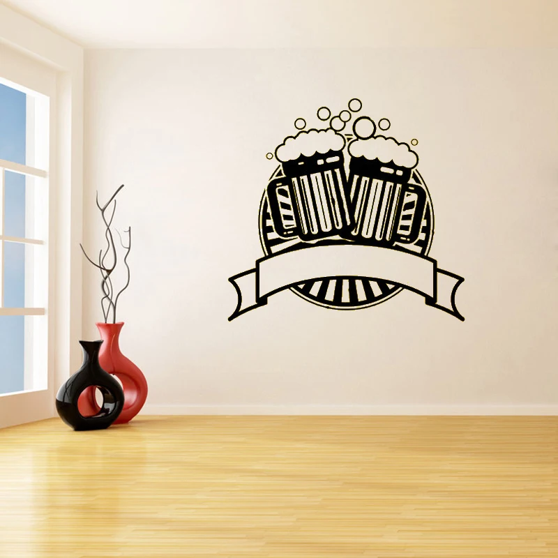 

Mugs of Beer Removable Wall Stickers for Bar Cub Art Decor Vinyl Waterproof Decals Living Room Home Decor Murals K293