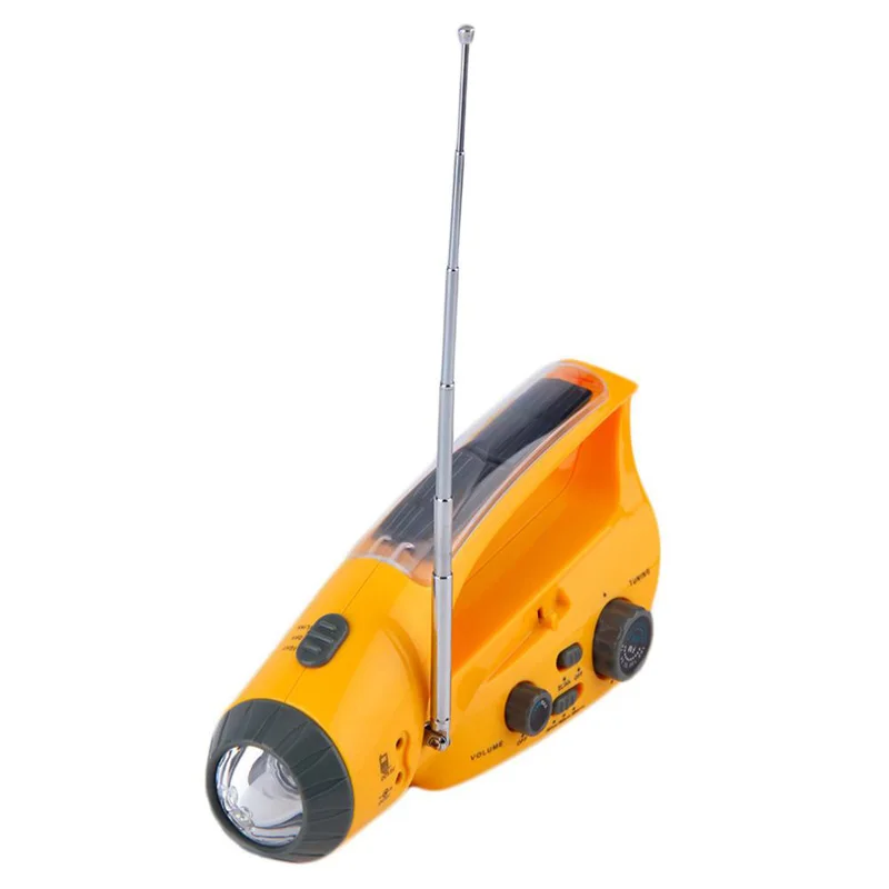 Portable Hand Crank Flashlight Led Lighting Emergency Solar Power LED Torches Multifunction Camping Flashlight with FM AM Radio (15)