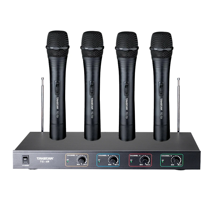 Takstar TC 4R VHF Wireless Handheld Microphone one receiver with four