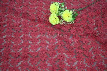 

POp131-86 textile computer embroidery fabric processing color red multicolor Eugen gauze wholesale clothing embroidery tulle