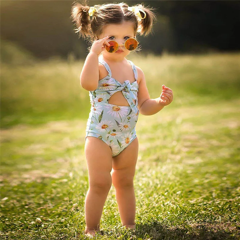 

2019 Summer Cute Sweet Toddler Kid Baby Girls Bikini Fruit Swimwear Swimsuit Bathing Floral Print Vest Summer Romper Jumpsuits